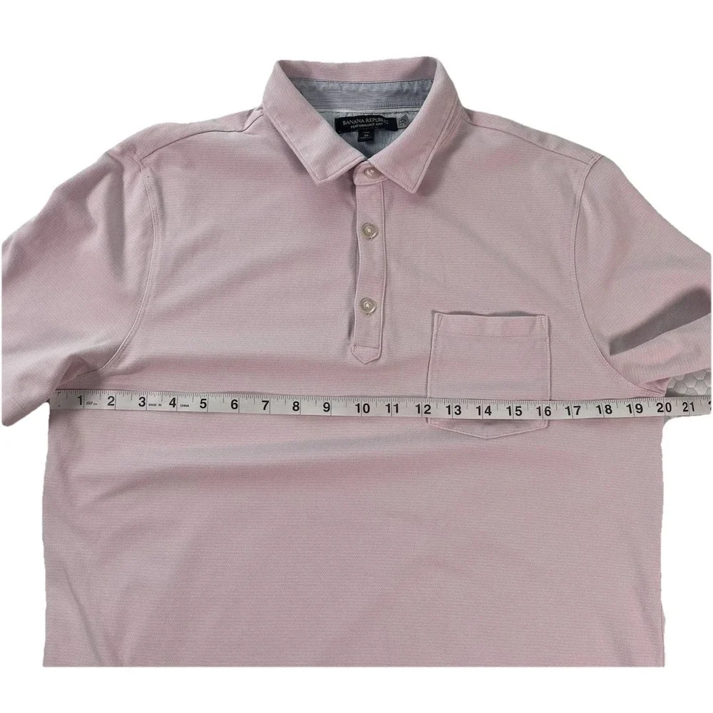 Banana Republic Mens Performance Knit Collar Polo Short Sleeve Shirt Sz Medium M